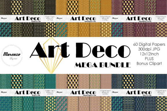 Art Deco MEGA Bundle of Digital Papers: A Comprehensive Collection for Creative Projects