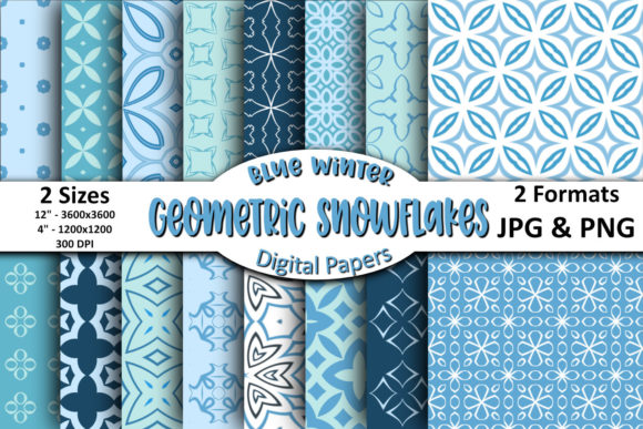 Blue Winter Geometric Snowflake: A Creative Resource for Designers and Crafters