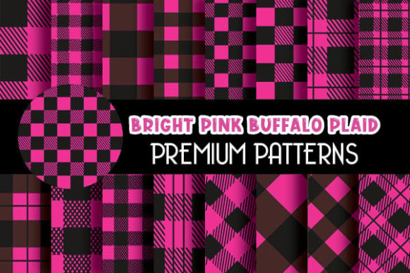 Bright Pink Buffalo Plaid Digital Papers