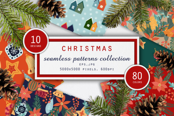 Christmas and New Years Seamless Pattern