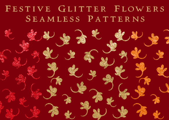 Gold Red Copper Glitter Floral Christmas: A Festive and Versatile Design