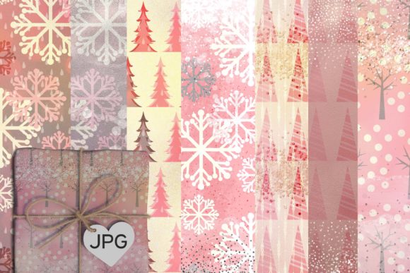 Grunge Pink Winter Digital Papers