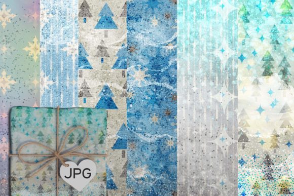 Grunge Winter Blue Digital Papers