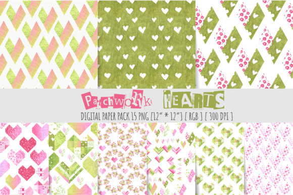 Patchwork Hearts Digital Paper: A Creative Resource for Designers and Entrepreneurs