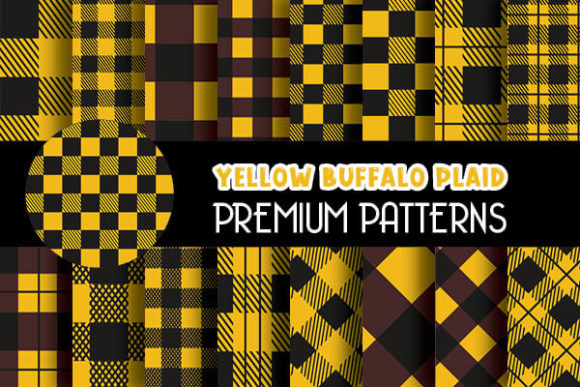 Yellow Buffalo Plaid Digital Papers